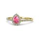 1 - Arella Desire Pear Cut Pink Tourmaline and Diamond Halo Engagement Ring 