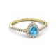 2 - Arella Desire Pear Cut Blue Topaz and Diamond Halo Engagement Ring 