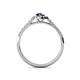 4 - Arella Desire Pear Cut Iolite and Diamond Halo Engagement Ring 