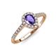 3 - Arella Desire Pear Cut Iolite and Diamond Halo Engagement Ring 