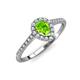 3 - Arella Desire Pear Cut Peridot and Diamond Halo Engagement Ring 