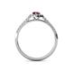 4 - Arella Desire Pear Cut Rhodolite Garnet and Diamond Halo Engagement Ring 