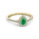2 - Arella Desire Pear Cut Emerald and Diamond Halo Engagement Ring 