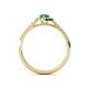 4 - Arella Desire Pear Cut Emerald and Diamond Halo Engagement Ring 