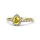 1 - Arella Desire Pear Cut Yellow Sapphire and Diamond Halo Engagement Ring 