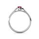 4 - Arella Desire Pear Cut Ruby and Diamond Halo Engagement Ring 