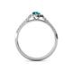 4 - Arella Desire Pear Cut London Blue Topaz and Diamond Halo Engagement Ring 