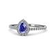 Arella Desire Pear Cut Tanzanite and Diamond Halo Engagement Ring 