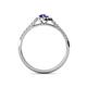 4 - Arella Desire Pear Cut Tanzanite and Diamond Halo Engagement Ring 