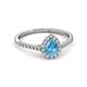 2 - Arella Desire Pear Cut Blue Topaz and Diamond Halo Engagement Ring 