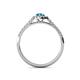 4 - Arella Desire Pear Cut Blue Topaz and Diamond Halo Engagement Ring 