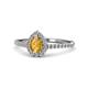 1 - Arella Desire Pear Cut Citrine and Diamond Halo Engagement Ring 