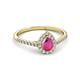 2 - Arella Desire Pear Cut Pink Sapphire and Diamond Halo Engagement Ring 
