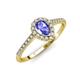 3 - Arella Desire Pear Cut Tanzanite and Diamond Halo Engagement Ring 