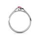 4 - Arella Desire Pear Cut Pink Tourmaline and Diamond Halo Engagement Ring 