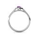 4 - Arella Desire Pear Cut Amethyst and Diamond Halo Engagement Ring 