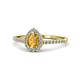 Arella Desire Pear Cut Citrine and Diamond Halo Engagement Ring 