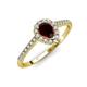 3 - Arella Desire Pear Cut Red Garnet and Diamond Halo Engagement Ring 