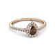 2 - Arella Desire Pear Cut Smoky Quartz and Diamond Halo Engagement Ring 