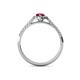 4 - Alba Desire Pear Cut Ruby and Diamond Halo Engagement Ring 