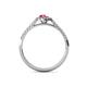 4 - Alba Desire Pear Cut Pink Tourmaline and Diamond Halo Engagement Ring 