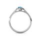 4 - Alba Desire Pear Cut Blue Topaz and Diamond Halo Engagement Ring 