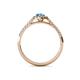 4 - Alba Desire Pear Cut Blue Topaz and Diamond Halo Engagement Ring 