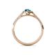 4 - Alba Desire Pear Cut London Blue Topaz and Diamond Halo Engagement Ring 