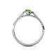 4 - Alba Desire Pear Cut Peridot and Diamond Halo Engagement Ring 