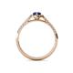 4 - Alba Desire Pear Cut Blue Sapphire and Diamond Halo Engagement Ring 