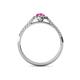 4 - Alba Desire Pear Cut Pink Sapphire and Diamond Halo Engagement Ring 