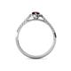4 - Alba Desire Pear Cut Red Garnet and Diamond Halo Engagement Ring 