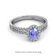 2 - Amaya Desire Oval Cut Tanzanite and Diamond Halo Engagement Ring 