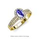 3 - Amaya Desire Oval Cut Tanzanite and Diamond Halo Engagement Ring 