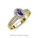 3 - Amaya Desire Oval Cut Iolite and Diamond Halo Engagement Ring 