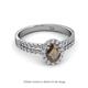 2 - Amaya Desire Oval Cut Smoky Quartz and Diamond Halo Engagement Ring 