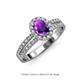 3 - Amaya Desire Oval Cut Amethyst and Diamond Halo Engagement Ring 