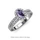 3 - Amaya Desire Oval Cut Iolite and Diamond Halo Engagement Ring 