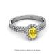 2 - Amaya Desire Oval Cut Yellow Sapphire and Diamond Halo Engagement Ring 