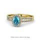 Amaya Desire Oval Cut London Blue Topaz and Diamond Halo Engagement Ring 