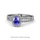 1 - Amaya Desire Oval Cut Tanzanite and Diamond Halo Engagement Ring 