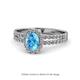 1 - Amaya Desire Oval Cut Blue Topaz and Diamond Halo Engagement Ring 