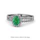 1 - Amaya Desire Oval Cut Emerald and Diamond Halo Engagement Ring 