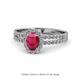 1 - Amaya Desire Oval Cut Ruby and Diamond Halo Engagement Ring 