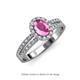 3 - Amaya Desire Oval Cut Pink Sapphire and Diamond Halo Engagement Ring 