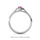 4 - Arella Desire Pear Cut Pink Sapphire and Diamond Halo Engagement Ring 