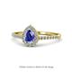 1 - Arella Desire Pear Cut Tanzanite and Diamond Halo Engagement Ring 