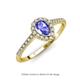 3 - Arella Desire Pear Cut Tanzanite and Diamond Halo Engagement Ring 