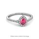 2 - Arella Desire Pear Cut Pink Tourmaline and Diamond Halo Engagement Ring 