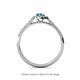 4 - Arella Desire Pear Cut Blue Topaz and Diamond Halo Engagement Ring 